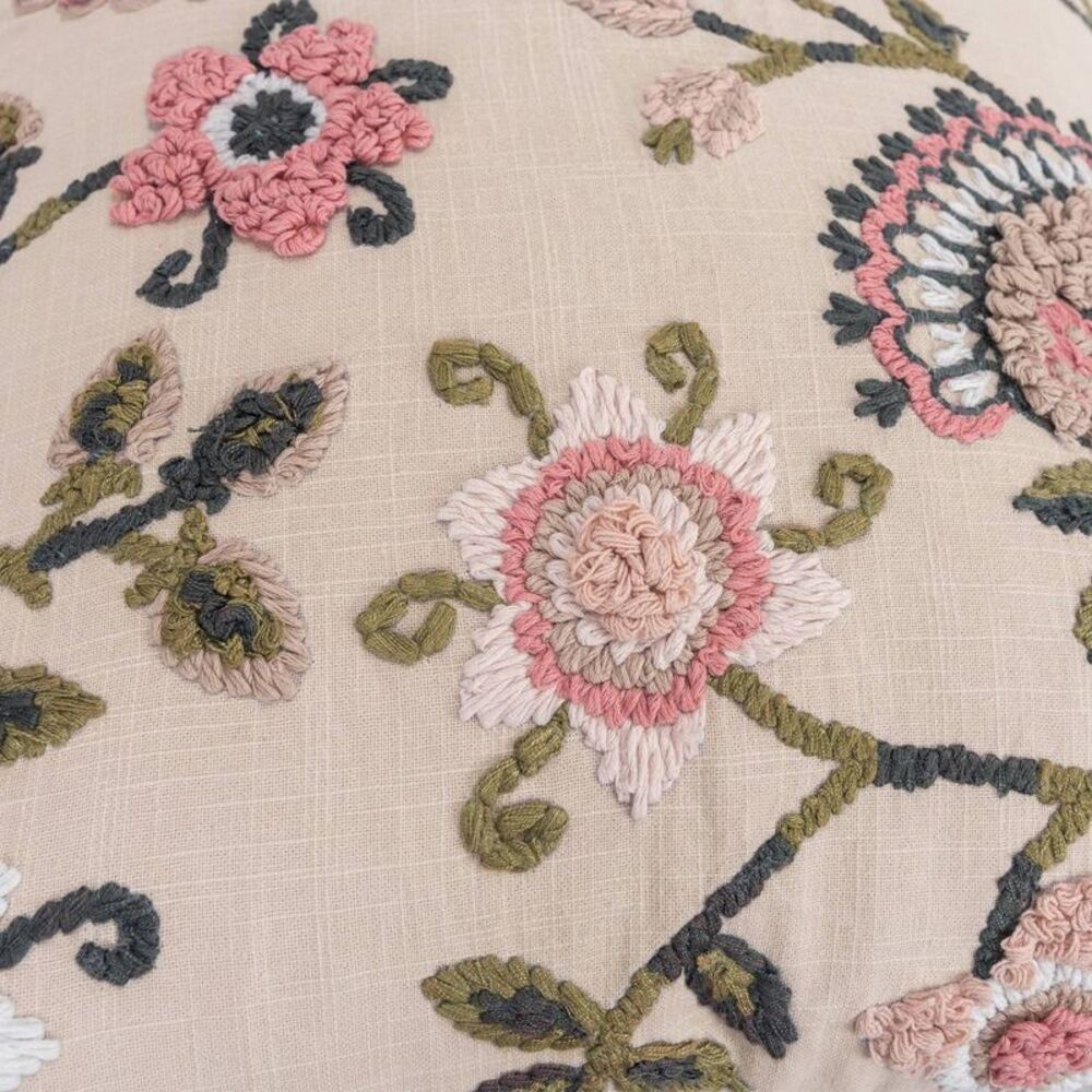 Rizzy Home - 20"x20" Oversize Poly Filled Floral Square Throw P Blush - Picture 3 of 4